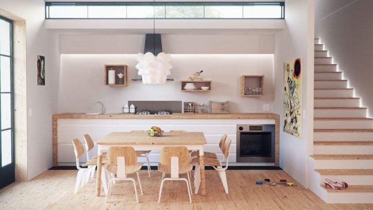 Eine Küche in skandinavischem Design